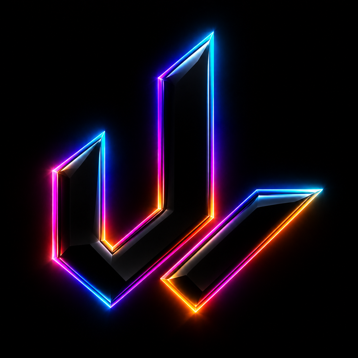 Ludwig Westin’s metallic monogram edged with neon light